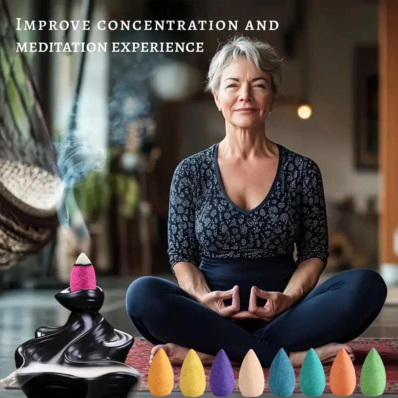 48/99/199 Pieces of Natural Backflow Incense Cones |   9 Types of Natural Fragrance |   Cleanse the Body and Mind |   Suitable for Meditation, Relaxation, and Holiday Gifts |   Simple and Elegant Packaging |   Multi-Scent Set