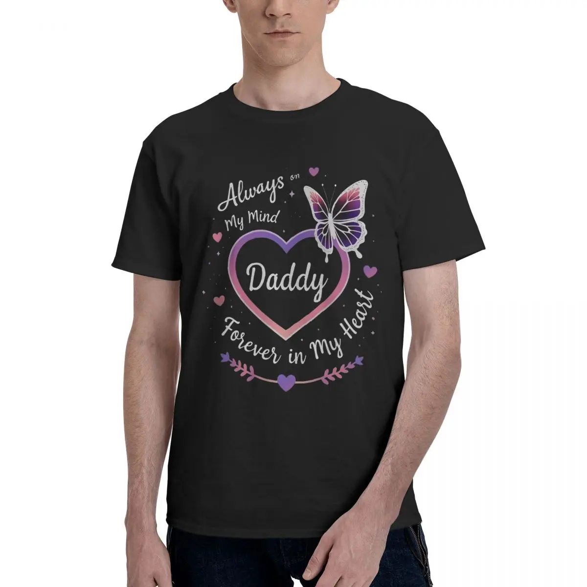 Daddy Heart Butterfly Love Creative Motion High quality Championship Top tee Activity competition USA Size