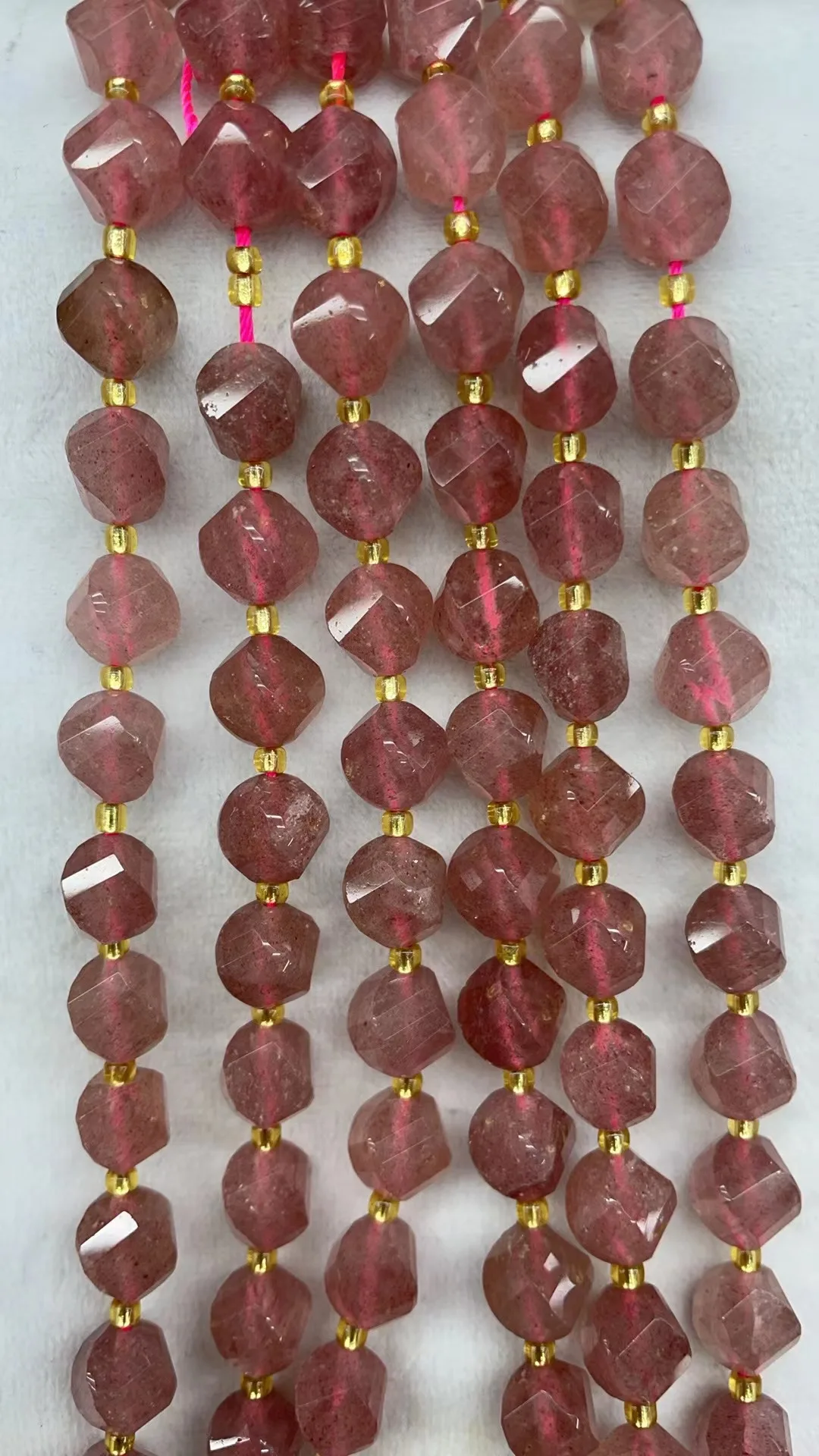 Wholesa Natural Red Strawberey Twist Beads Cut face 10x10mm 8x8mm Length Dagree 39cm10m 31Grain 8m35Grain