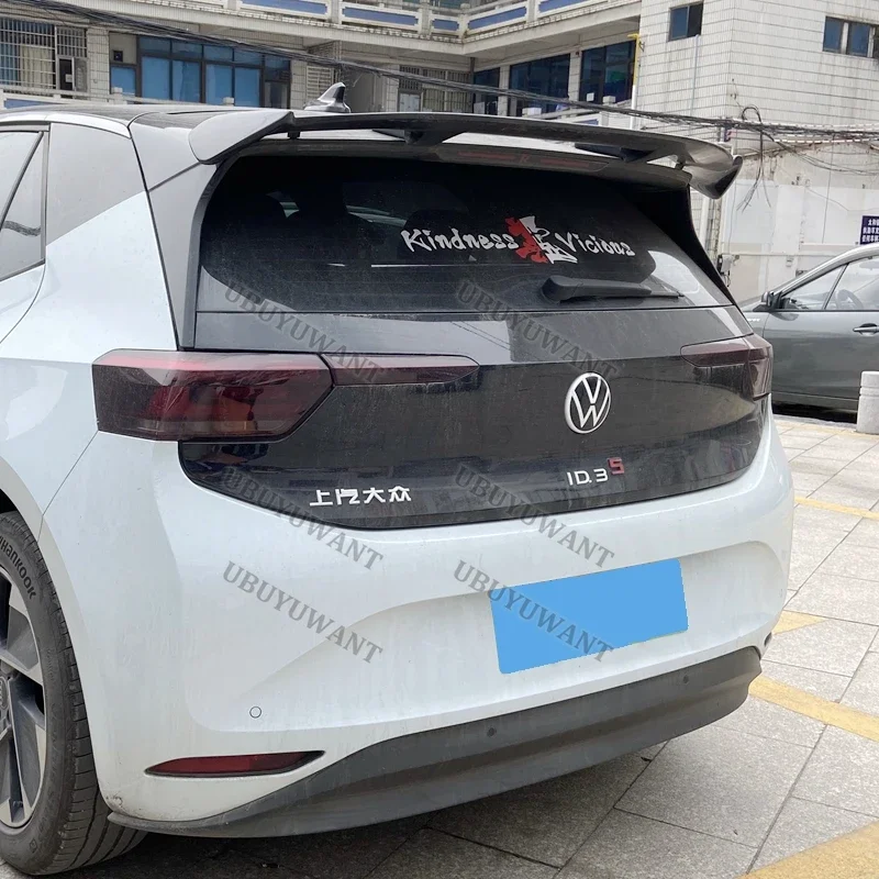 For Volkswagen VW iD3 iD4 iD5 iD6 UNPAINTED/GLOSSY BLACK/CARBON COLOR 2019 2020 2021 - 2024 Rear Roof Spoiler Lip Wings