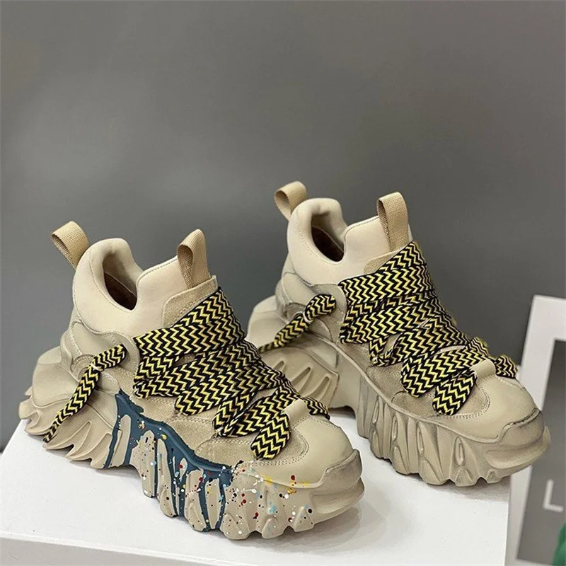 

2023 Autumn Platform Mesh Sneakers Women Breathable Tennis Female Vulcanized Shoes Spring Chunky Sneakers