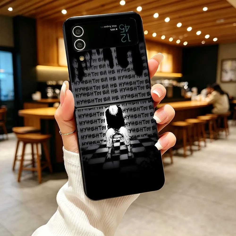Anime Tokyo Ghoul Dark For Samsung Galaxy Z Flip 3 4 5 6 7 5G Matte Non-slip PC Shockproof Black Hard Cover Phone Case