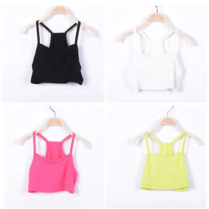 V-TREE Girls Bra camisole girl cotton vest child world of tank girls underwear candy color girls tank tops kids clothing models