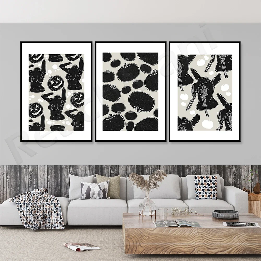 Halloween prints, ghost boobies posters, pumpkins and skull print decoration posters