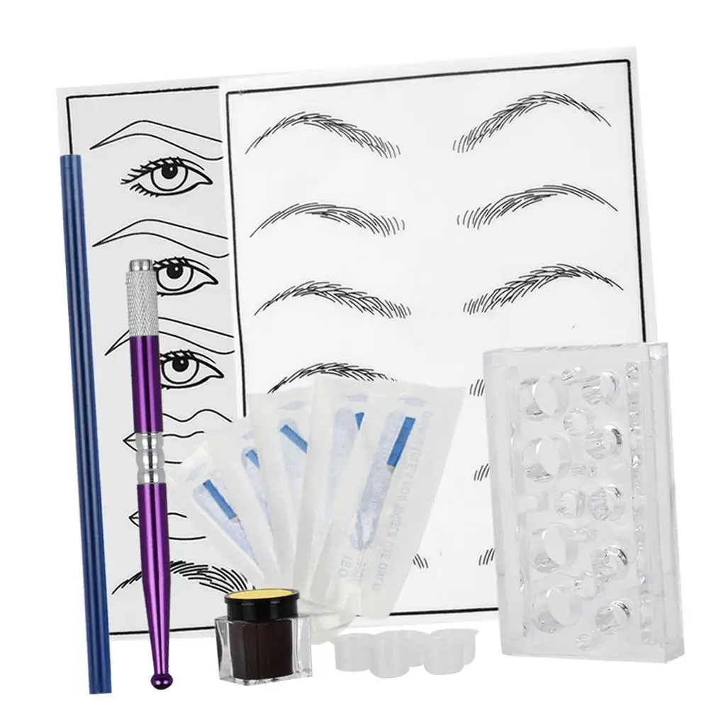 Tattoo Ink Mixer and Microblading Accessories Permanent Makeup Kit with Tattoo Pen Fake Practice Skin for Artists
