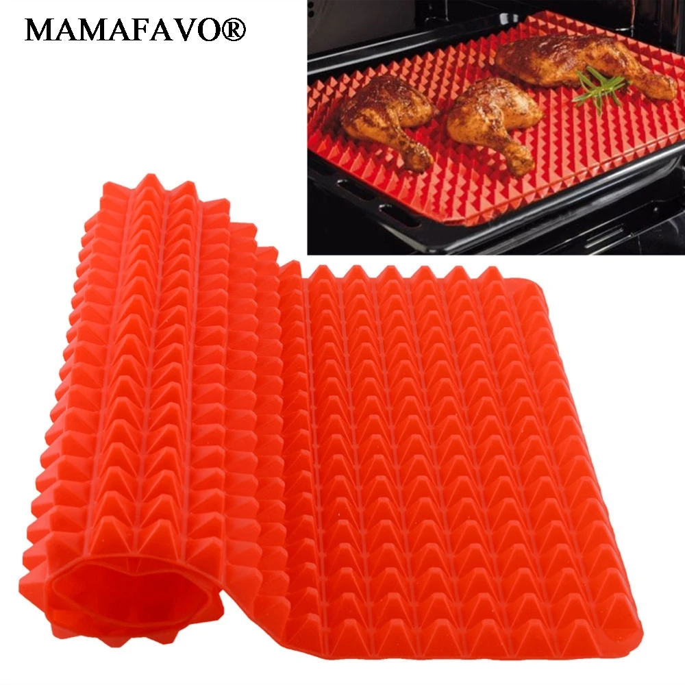 Red Cooking Mat Pyramid Bakeware Pan Nonstick Silicone Baking Mats Pads MouldsOven Baking Tray Sheet Tools D660