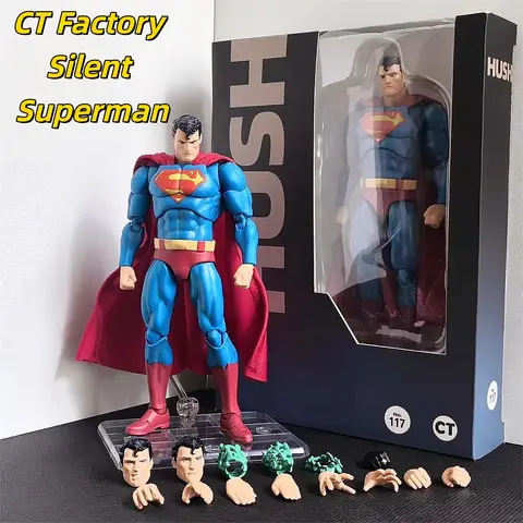 New 16cm Ct Factory Superman Mafex 117 Comic Hush Dc Justice League Articulated Action Figure Collectible Model For Collection