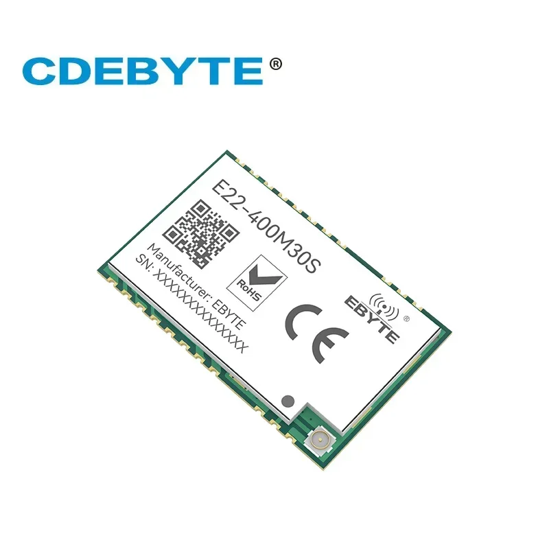 Alta precisão TCXO transmissor de dados sem fio e receptor, módulo RF, SMD, IPEX Stamp Hole, 1W, E22-400M30S, SX1268, 433MHz