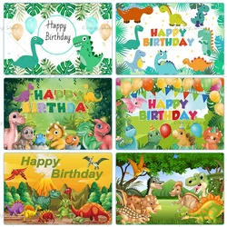 Cartoon Dinosaur Birthday Backdrop Woodland Party Decorations Jurassic World Dino Poster Backgrounds For Baby Shower