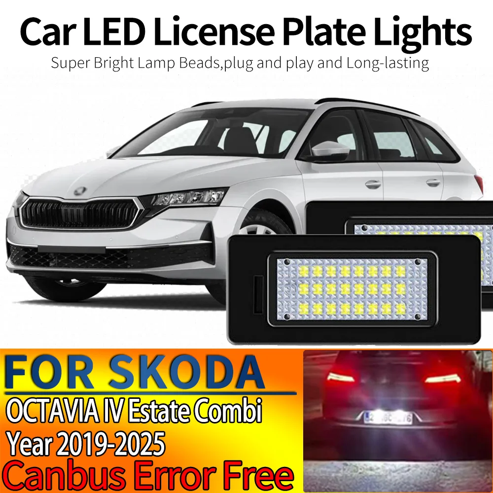2pcs Canbus License Plate Light for Skoda OCTAVIA IV Estate Combi, IV Hatchback 2019-2025 Car Parts & Accessories Automobiles
