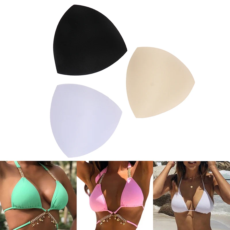 

Triangle Bikini Chest Pad Women Sports Anti-slip Cotton Sweat Pads Inserts Sponge Foam Bra Pads Chest Cup Breast