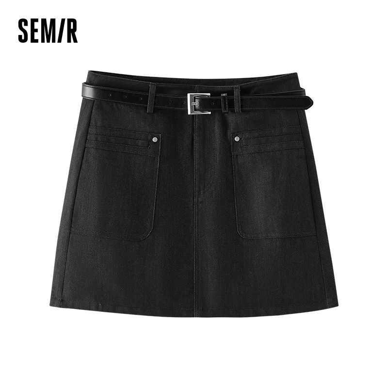

Женская юбка Semir с высокой талией, мини, облегающая, визуально удлиняющая ноги, винтажная, универсальная, А-силуэт, летняя коллекция 2026