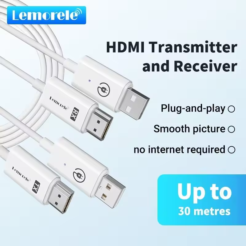 Lemorele – transmetteur et récepteur sans fil Hdmi, Kit d'extension HDMI 1080P, Dongle émetteur-récepteur vidéo sans fil 30M pour caméra TV