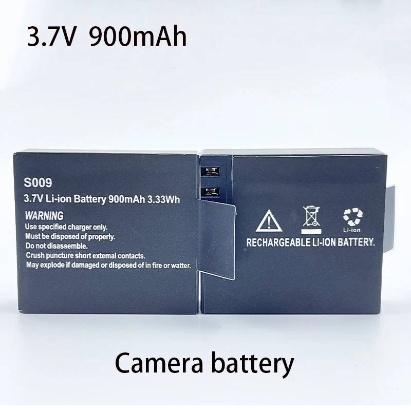 Batería de cámara de acción 3,7 V 900mah batería recargable para SJ4000 SJ6000 SJ8000 SJ9000 M10 EKEN H8 H8R