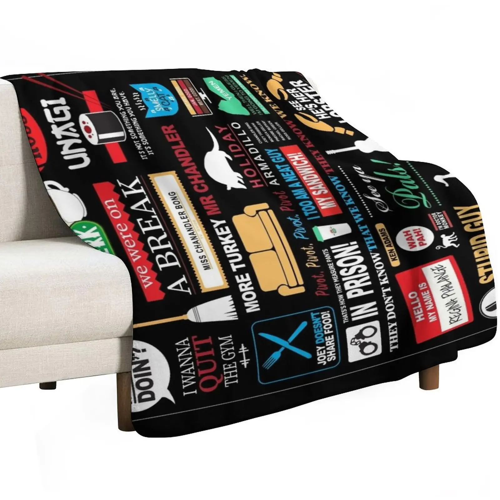 Friends quotes Throw Blanket Year Round Soft Comfortable Blanket for Home
