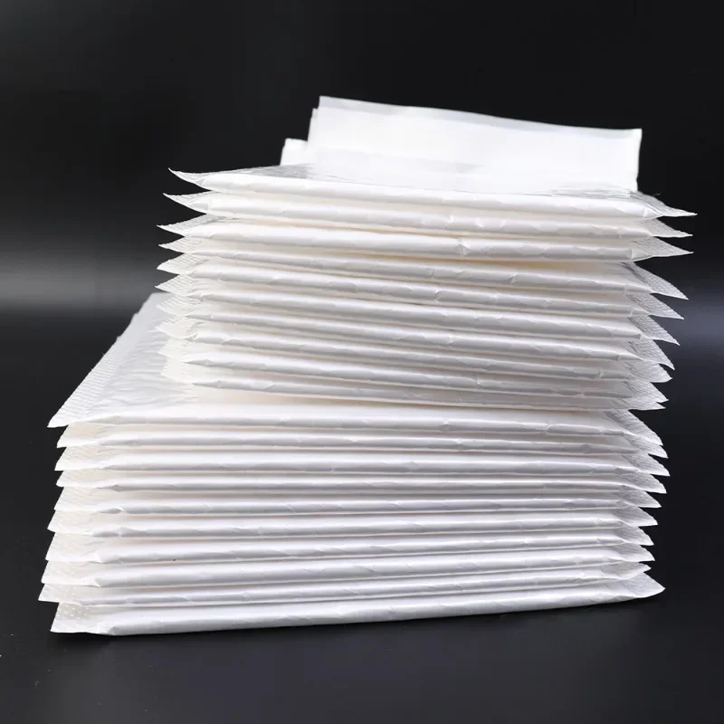 50-10 pces envelopes de bolha branca auto selo sacos de correio envelopes acolchoados para revista forrado mailer envio sacos à prova dwaterproof água