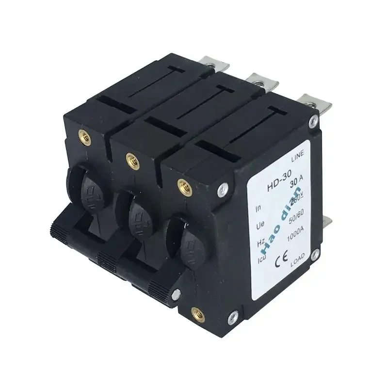 HD-30 series 3P/30A hydraulic electromagnetic molded case circuit breaker Magnetic equipment protection circuit breaker9（1 piece