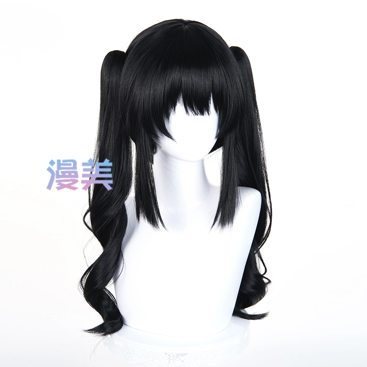 Magical Girl Witch Trials Nanoka Kurobe Cosplay Wig Long Black Curly Twin-Tails Hair Perfect for Comicon Party Adult WomenMen