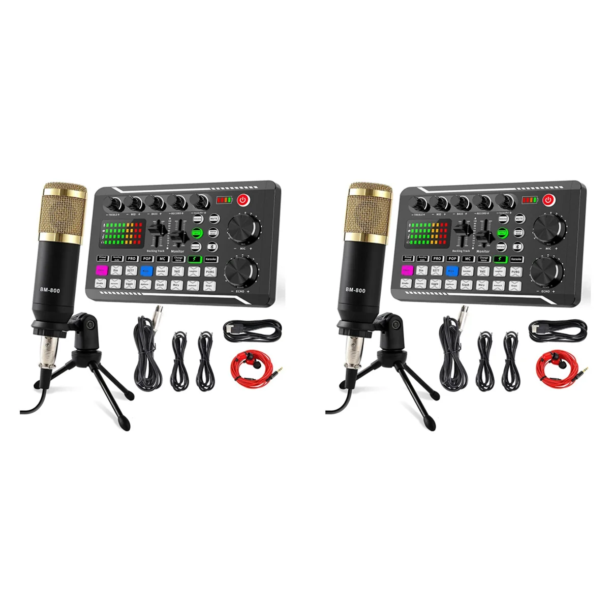 

AT42 2X F998 Sound Card Kit,BM-800 Microphone Kit,with Live Sound Card,Audio Mixer Condenser PC Gaming Mic