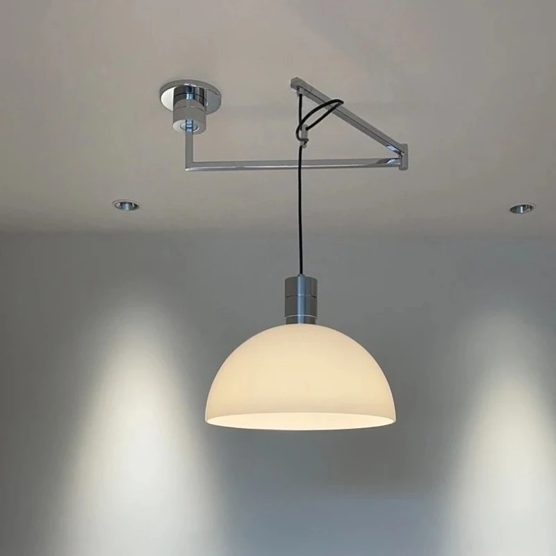 โมเดิร์น LED Design Electroplated จี้ปรับ Telescopic Creative โลหะแขวนโคมไฟร้านอาหารโคมไฟตกแต่ง