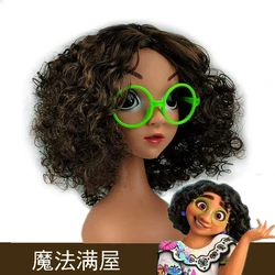 Magic Encant Cosplay Wig Headgear Dress Up Props Mirabel Wigs and Glasses Set Masquerade Props Party Accessories