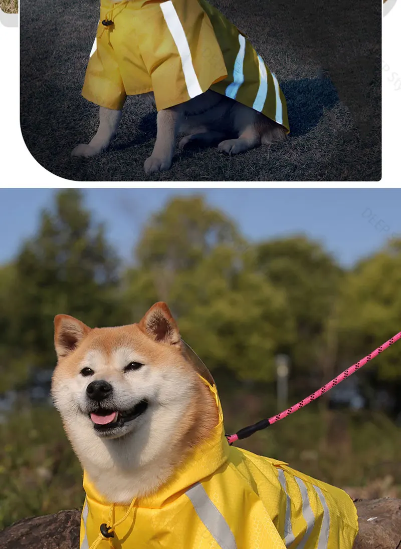 2026 Neuer Wasserdichter Reflektierender Hunde-Regenmantel mit Kapuze, Leichter Sommer-Regenponcho für Welpen, Outdoor-Regenjacke für Kleine Hunde – Detail 12