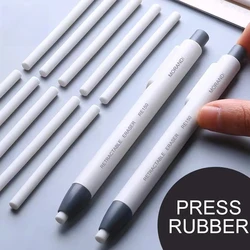 KHINSUN Press Retractable Pencil Eraser Correction Supplies Pen Style Pencil Rubber Writing School Supplies Stationery