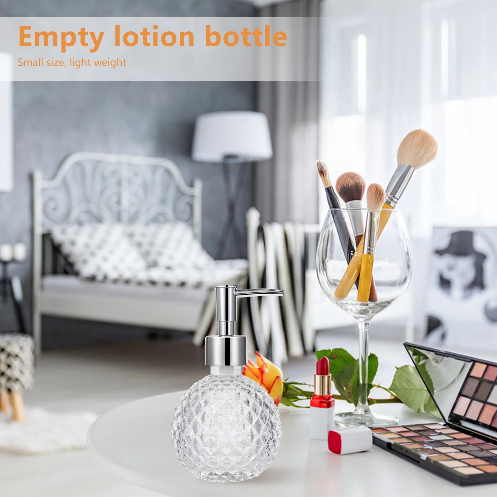 

1Pcs 220Ml Press-Type Hand Bottle Anti-Slip Diamond Texture Pump Design for Shampoo Lotion Body Wash Travel Container