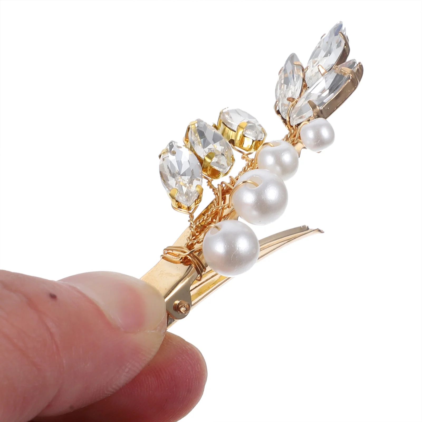 

4Pcs Alligator Pearl Hair Clips Small Hairpins for Women Teen Girls Hair Accessories Durable Styling Sectioning Makeup Sports