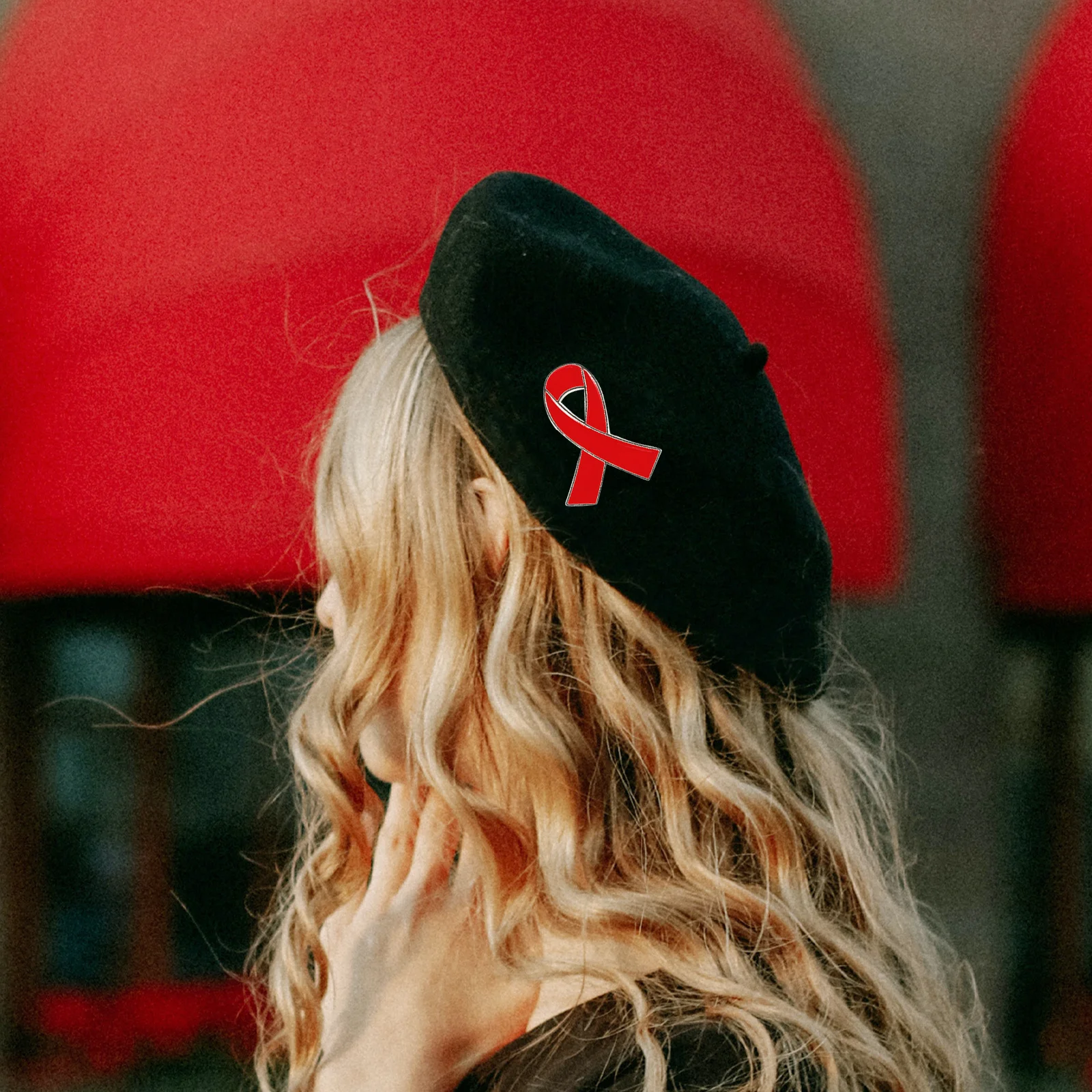 

30Pcs Bright Color Zinc Alloy Ribbon Brooch Pin Peace Sign Small Cute Easy Carry Brooch Aids Breastpin Charity Breastpin