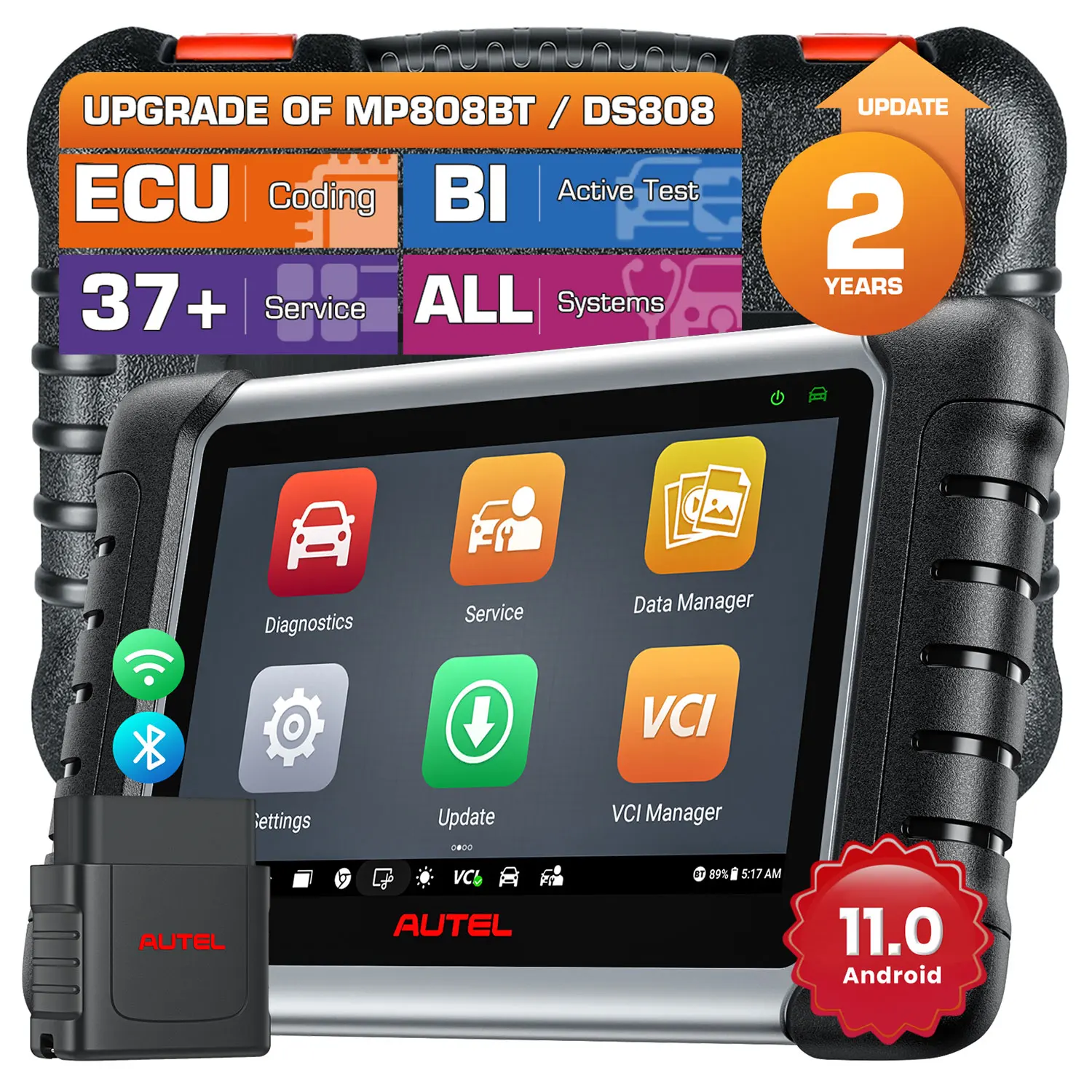 

MaxiPRO MP808BT PRO Android Bi-Directional OE-Level Autel Diagnostic Tool OBD2 Scanner Advanced ECU Coding As MS906BT MK906 Pro
