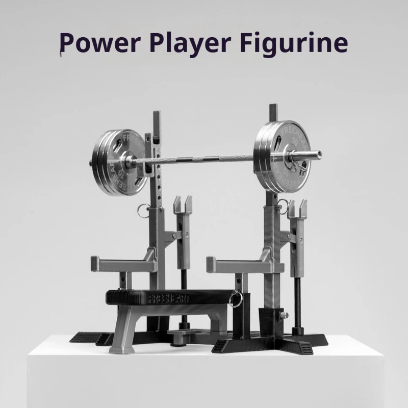 FREEHEART Mini Bench Press Rack Figure Exquisite Replica Handmade Fitness Desk Decor Collectible Birthday Gift For Fitness Fans