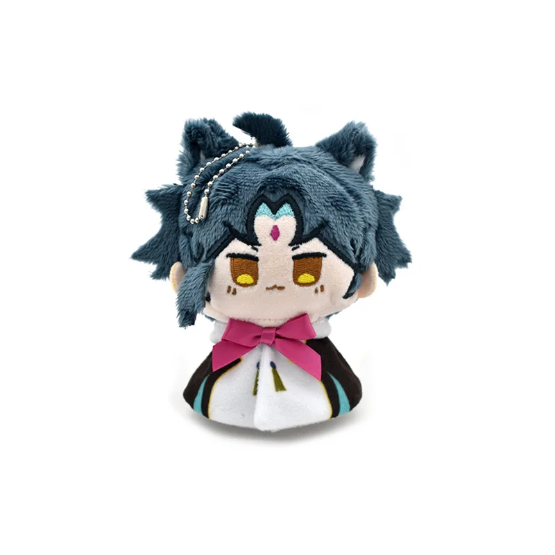 12cm Game Impact Plush Pendant Keychain Venti Xiao Tartaglia Kazuha Alhaitha HuTao Doll Toy Cape With Bead Chai For Gift