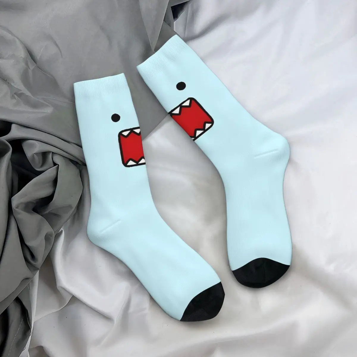 Domo Kun Doll Socks Winter blue Stockings Funny Women Men Medium Soft Socks Custom Cycling Anti Skid Socks