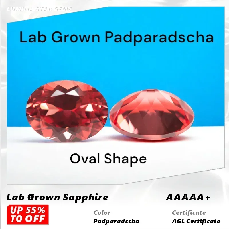 

L-Lab выращенный Padparadscha огненный лотос овальной формы несколько размеров свободный драгоценный камень для изготовления ювелирных изделий своими руками с сертификатом AGL