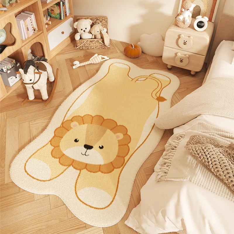 

Bedroom Bedside Carpet Non-slip Soft Comfortable Floor Mat Cute Cartoon Animal Plush Long Home Decoration Mats 양탄자 Alfombra