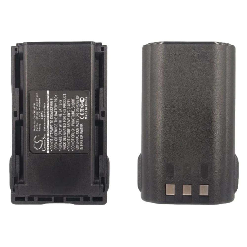 

Li-ion Two-Way Radio Battery for Icom,7.4v,940mAh,IC-A14 IC-F3021,BP-232 BP-232N BJ-2000