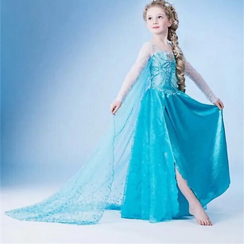 Girls Snow Queen Dress Kids Costumes for Girls 2024 New Carnival Party Prom Gown Cosplay Children Clothing Princess Dress 3-12 Y