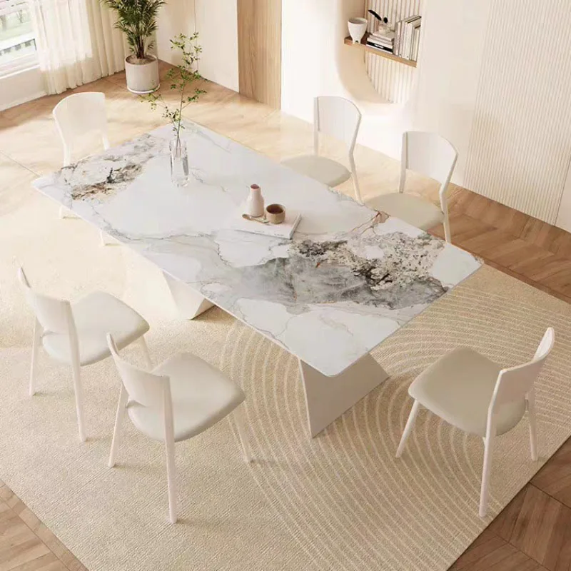 Accent Luxury Dining Table Nordic Designer Modern Aesthetic Creative Dining Table Restaurant Mesas De Comedor Salon Furniture