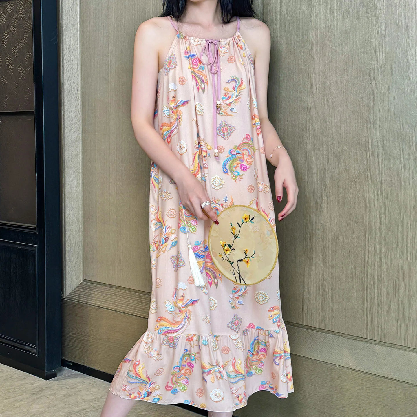 Women Summer Viscose Sleepshirts Flower Cute Nightgowns Sleeveless Women's Clothes Nightdress Sleepwear 4