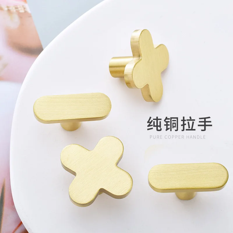 Brass Furniture Handles Copper Cabinet Knobs Wardrobe Dresser Drawer Knobs Kitchen Cupboard Chinese Style Door Handle Pulls