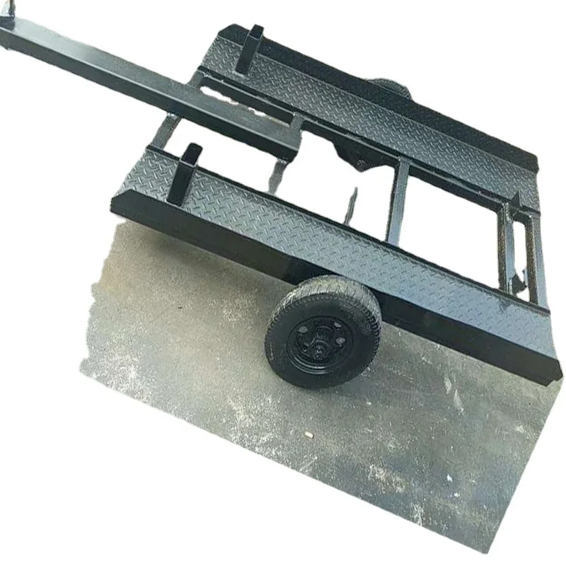 Traction excavator transportation transfer traction flat wheeled trailer