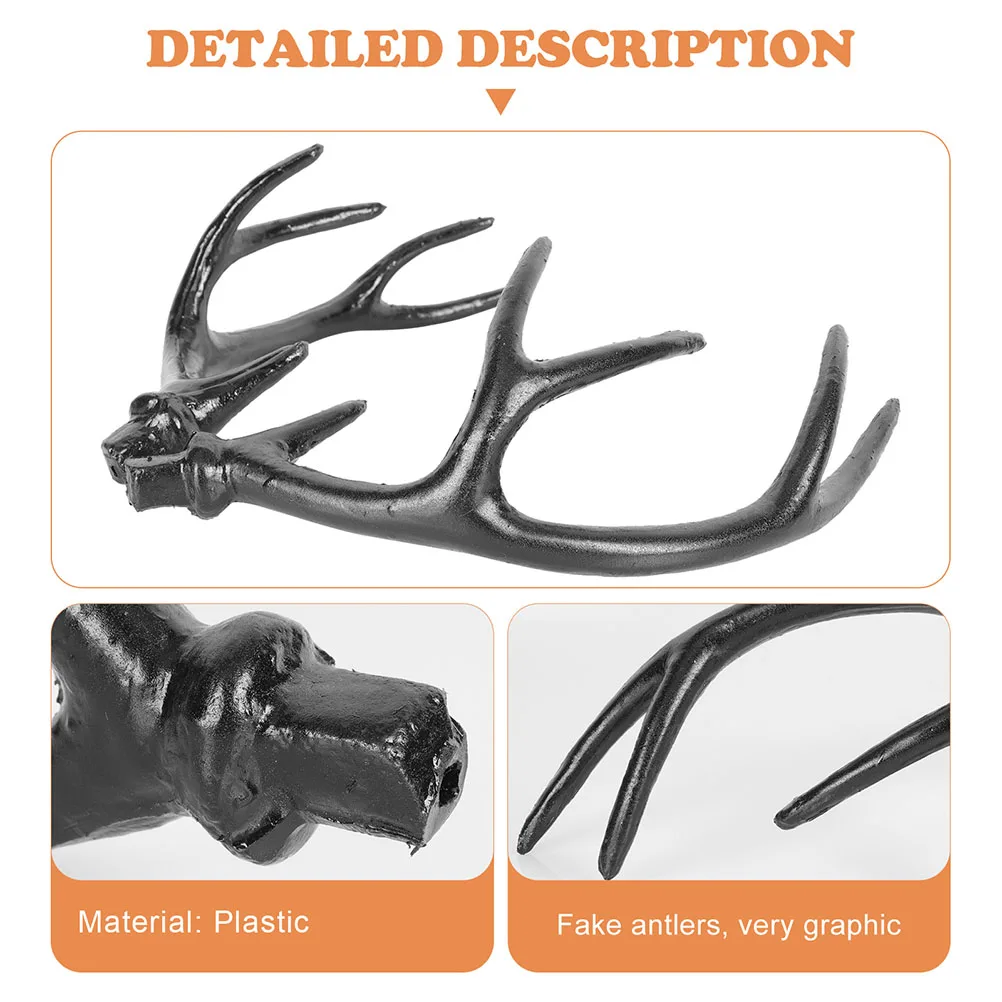 2 Pary Rogów Jelenia Opaska na Głowę Sztuczne Rogi Kostium Nakrycie Głowy Halloweenowy Zestaw Akcesoria Plastikowe Rogi Jelenia Nakrycie Głowy Męskie