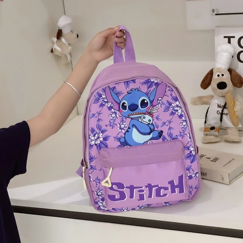 

Disney Lilo & Stitch Backpack Cute Cartoon Angel Student Schoolbag Fashion Portable Large Capacity Shoulders Bag Holiday Gifts