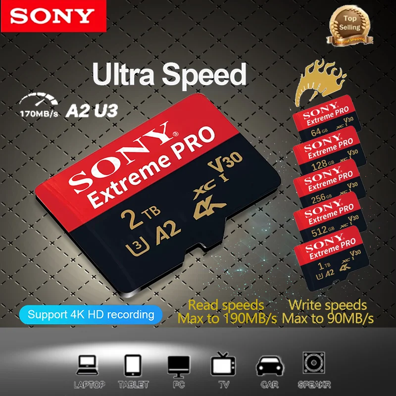 

SONY Original Memory Cards Micro TF Card 1TB 512GB 128GB High Capacity Flash Card Class10 High-Speed SD Card For PC/phone/Camera