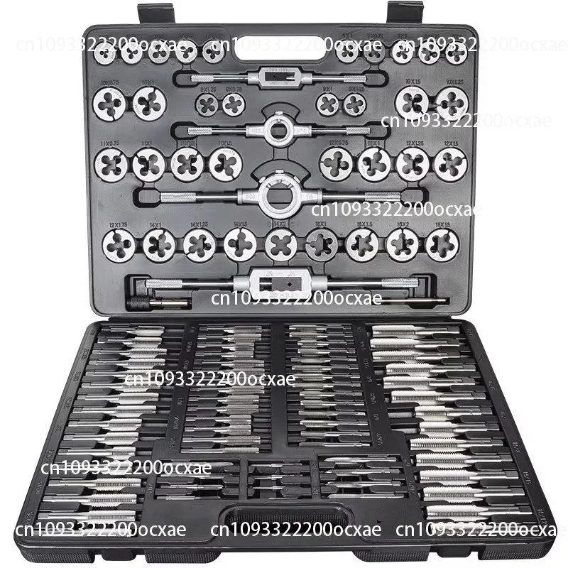 Metric 110Pcs Tap and Die Set High Speed Steel Titanium Tap and Die Combination Set for Cutting External & Internal Threads