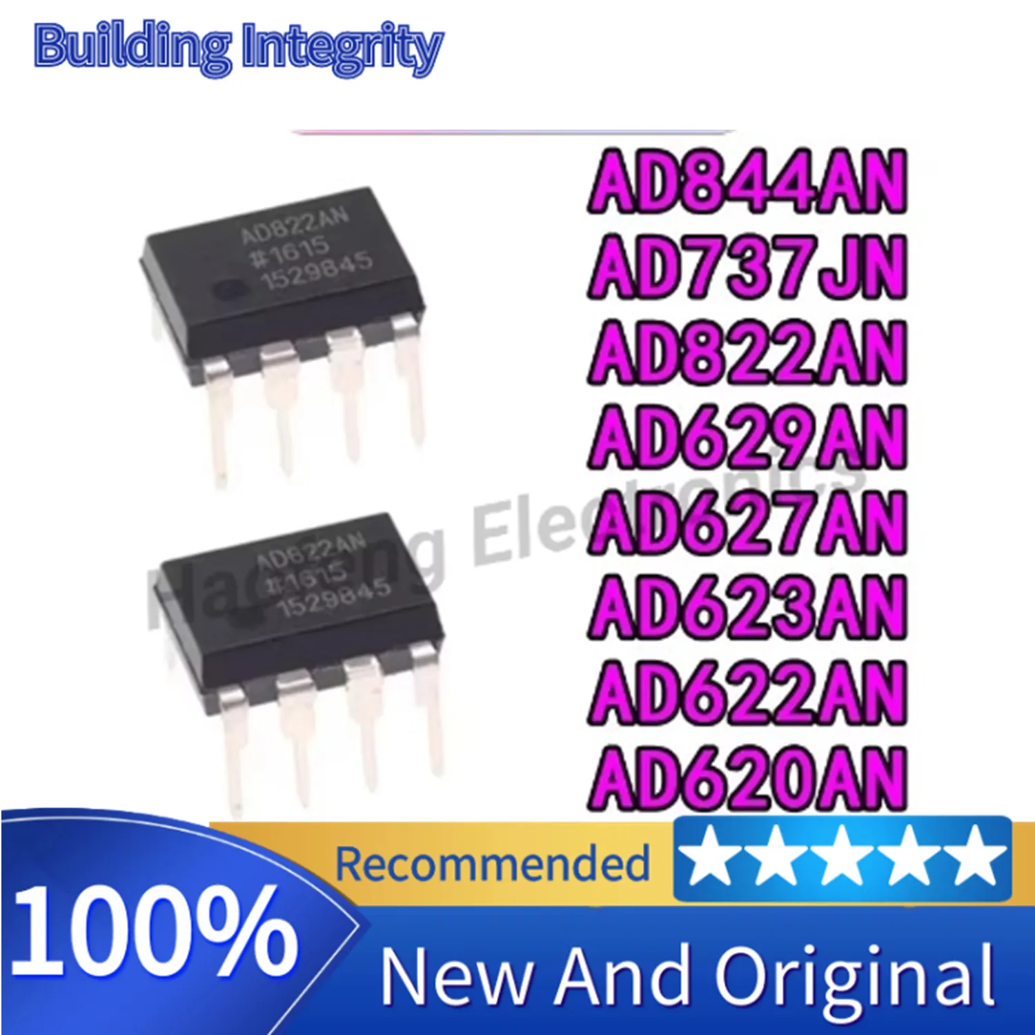 5PCS AD620AN AD622AN AD623AN AD627AN AD629AN AD797AN AD820AN AD822AN AD844AN DIP-8 NOVO amplificador de instrumentação EM ESTOQU