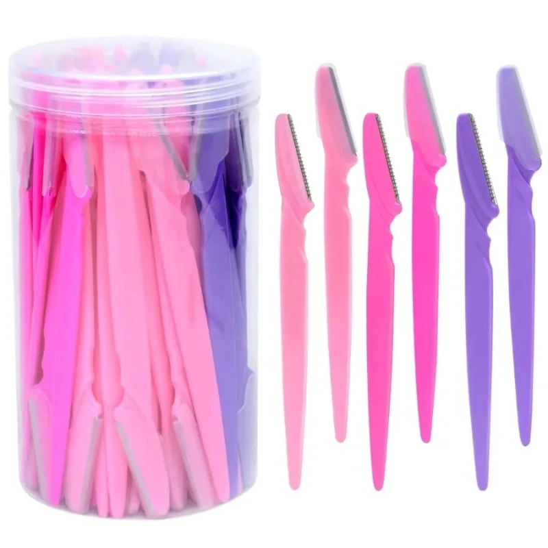 30 Pcs/bottle Eyebrow Knife DIY Makeup and Beauty Tools Eyebrow Trimmer Tool Supplies Multi-color Optional Manual Use
