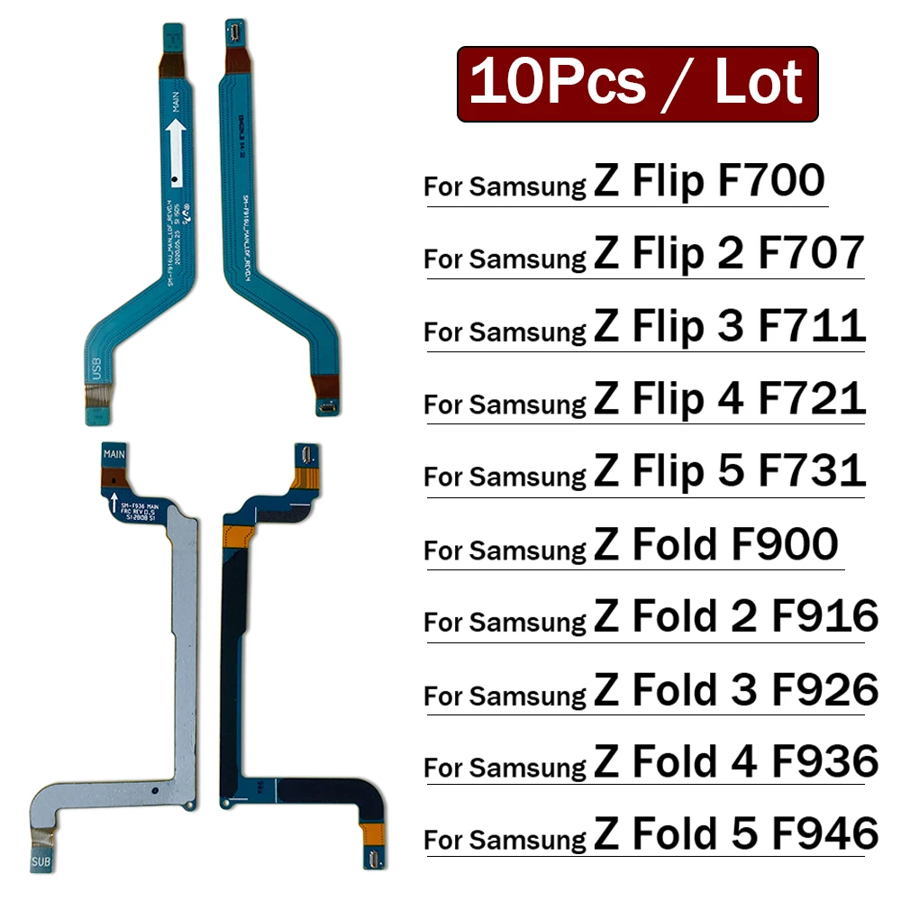 

10Pcs，Signal Antenna Main Board Motherboard Connector Flex Cable For Samsung Z Flip Fold 1 2 3 4 5 F707 F711 F721 F731 F916 F926