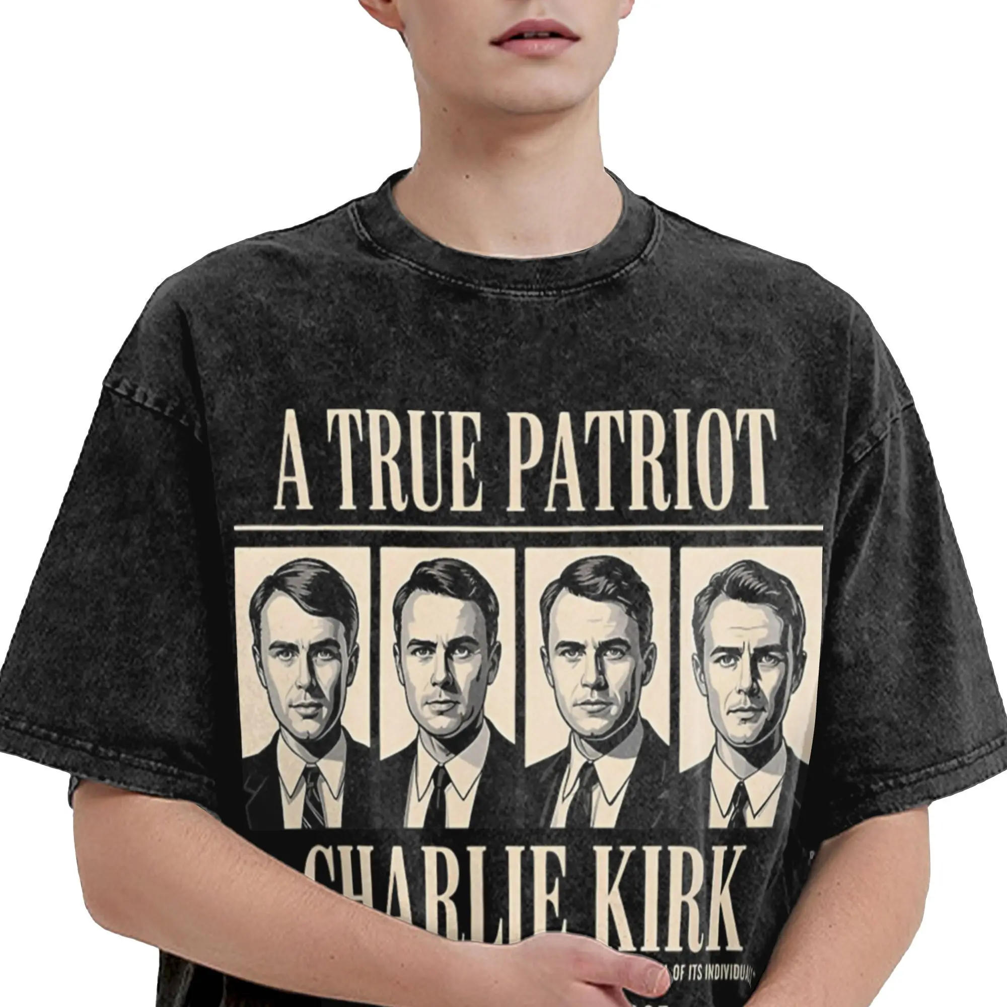 رجل تي شيرت تشارلي كيرك تبادل لاطلاق النار غسلها تي شيرت محب الصيف تيز الجمالية بسيطة ملابس كاجوال وصول جديد